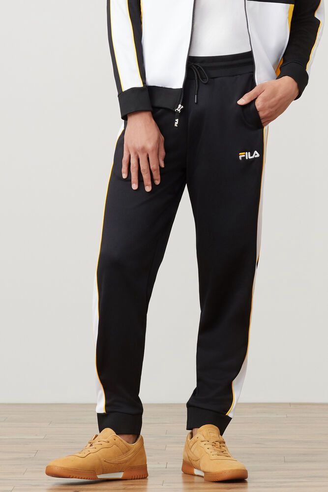 Fila Pants Mens Black Yuri - Ireland 96807-HQJP